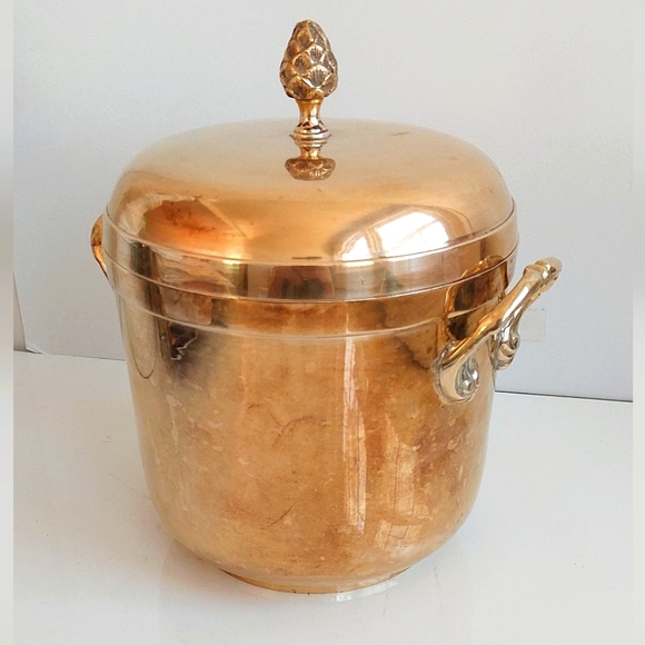 Vintage Kitchen Beautiful Vintage Brass Ice Bucket Artichoke Knob